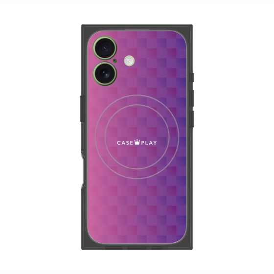 Premium Square Case with MagSafe［ CASEPLAY Check - Purple ］