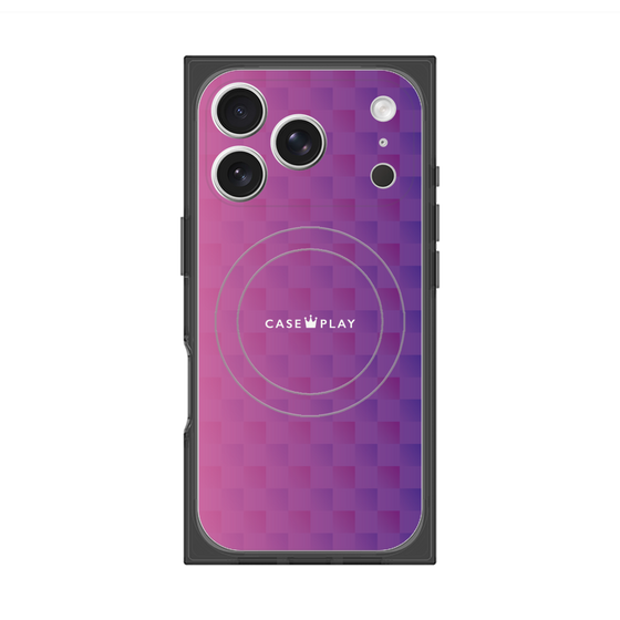 Premium Square Case with MagSafe［ CASEPLAY Check - Purple ］
