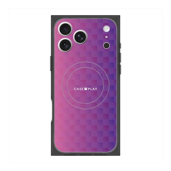 Premium Square Case with MagSafe［ CASEPLAY Check - Purple ］