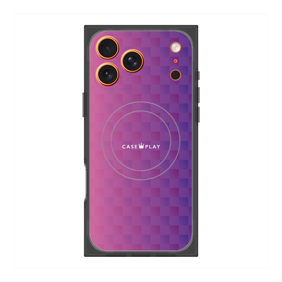 Premium Square Case with MagSafe［ CASEPLAY Check - Purple ］