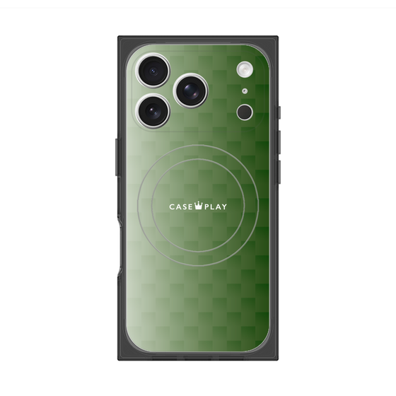 Premium Square Case with MagSafe［ CASEPLAY Check - Green ］