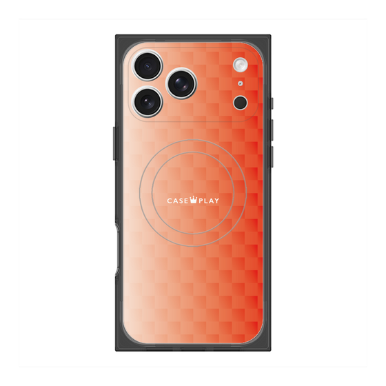 Premium Square Case with MagSafe［ CASEPLAY Check - Orange ］