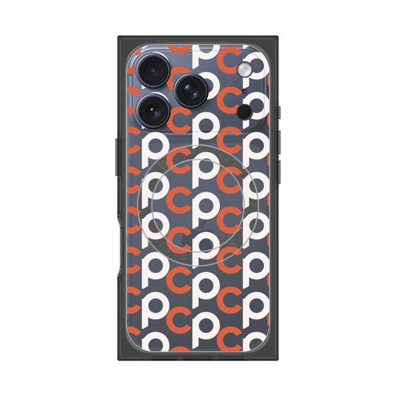 Premium Square Case with MagSafe［ Original - CASEPLAY Initial All-over Pattern - Orange ］