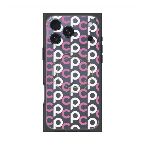 Premium Square Case with MagSafe［ Original - CASEPLAY Initial All-over Pattern - Pink ］