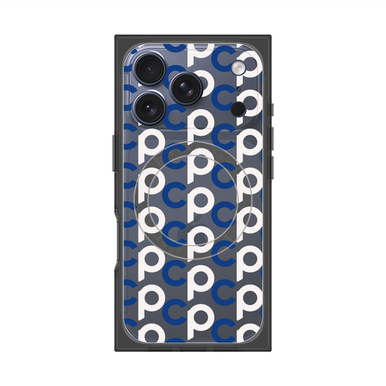Premium Square Case with MagSafe［ Original - CASEPLAY Initial All-over Pattern - Navy ］