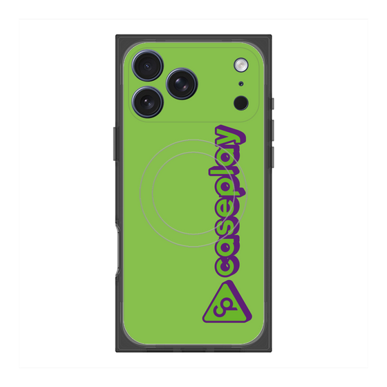 Premium Square Case with MagSafe［ Original - CASEPLAY Logotype - Green ］