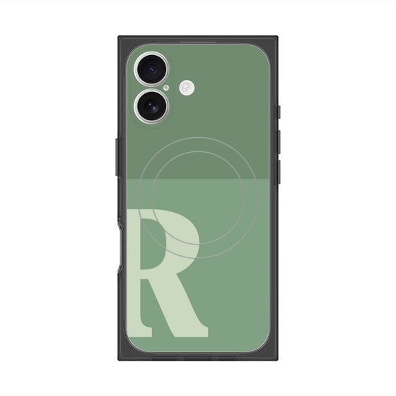 Premium Square Case with MagSafe［ Original - initial two tone - R green ］