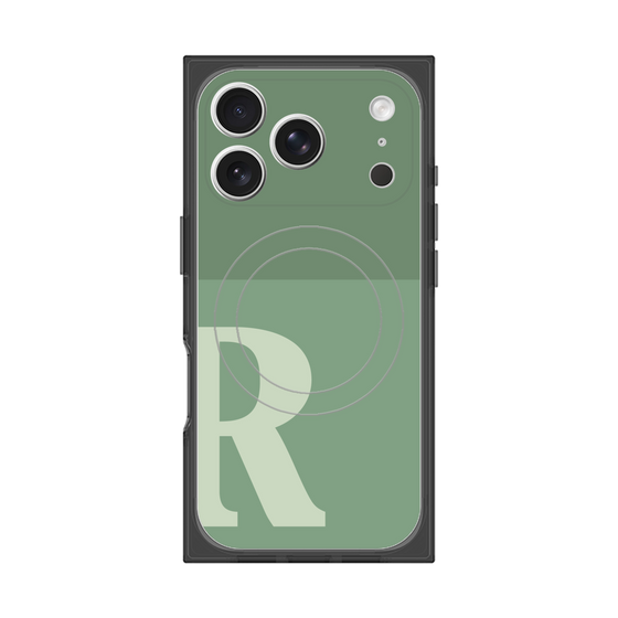 Premium Square Case with MagSafe［ Original - initial two tone - R green ］