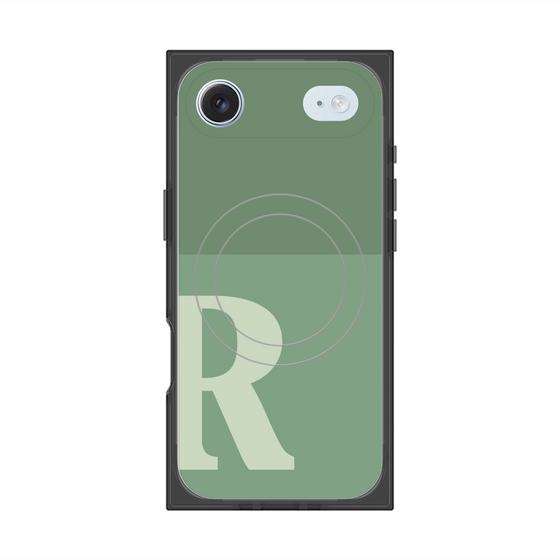 Premium Square Case with MagSafe［ Original - initial two tone - R green ］