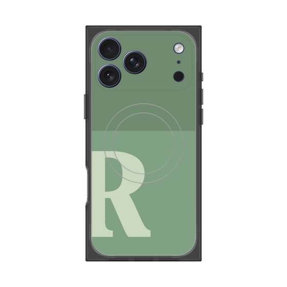 Premium Square Case with MagSafe［ Original - initial two tone - R green ］