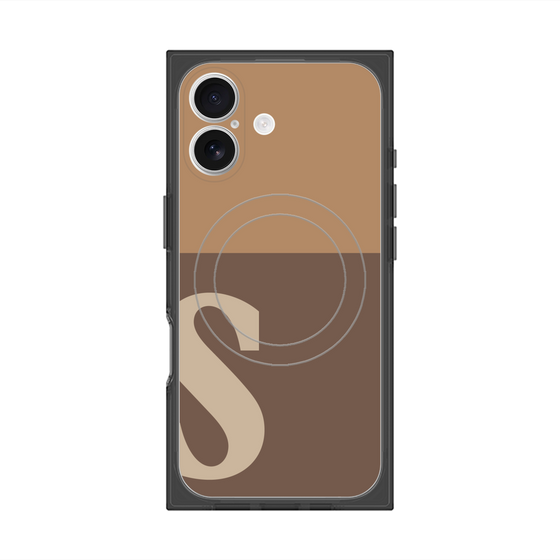 Premium Square Case with MagSafe［ Original - initial two tone - S brown ］