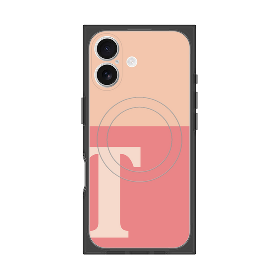 Premium Square Case with MagSafe［ Original - initial two tone - T pink ］