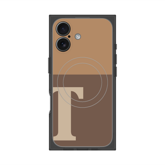 Premium Square Case with MagSafe［ Original - initial two tone - T brown ］