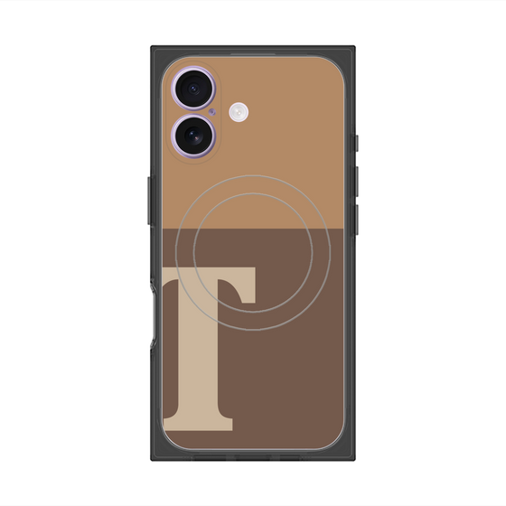 Premium Square Case with MagSafe［ Original - initial two tone - T brown ］