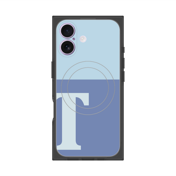 Premium Square Case with MagSafe［ Original - initial two tone - T blue ］