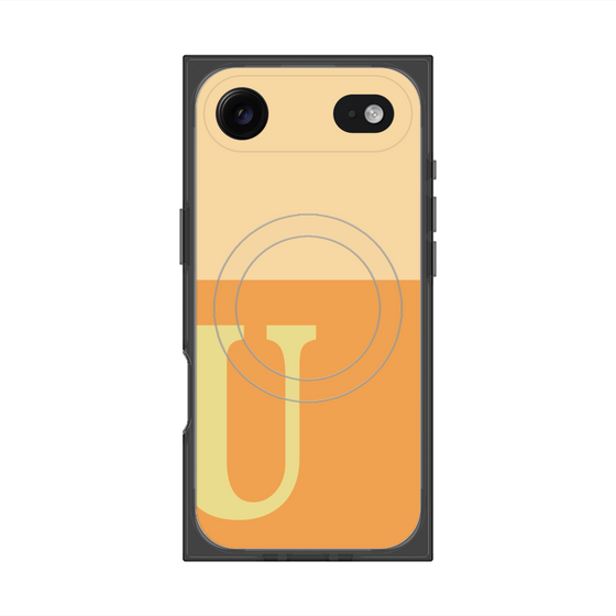 Premium Square Case with MagSafe［ Original - initial two tone - U orange ］