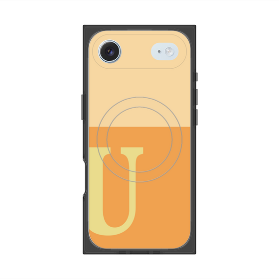 Premium Square Case with MagSafe［ Original - initial two tone - U orange ］