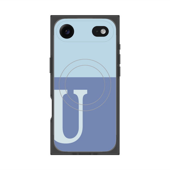 Premium Square Case with MagSafe［ Original - initial two tone - U blue ］