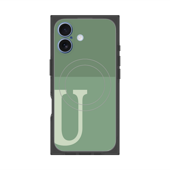Premium Square Case with MagSafe［ Original - initial two tone - U green ］