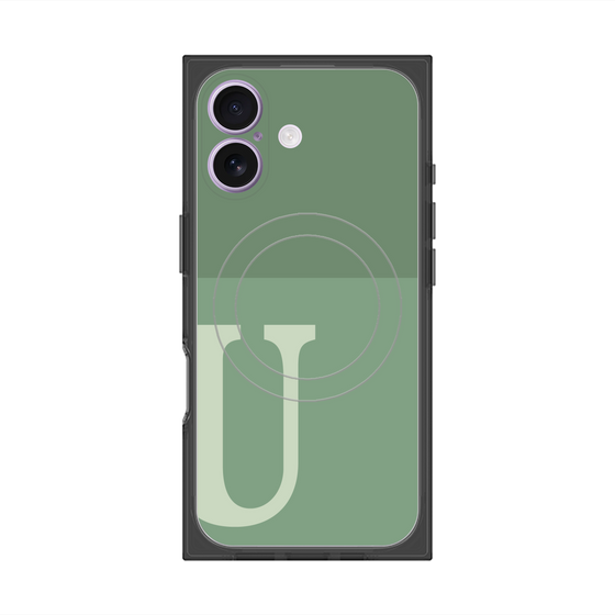 Premium Square Case with MagSafe［ Original - initial two tone - U green ］