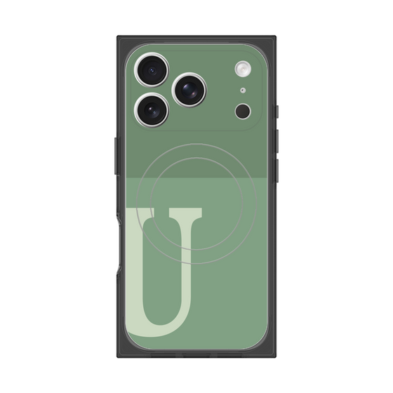 Premium Square Case with MagSafe［ Original - initial two tone - U green ］
