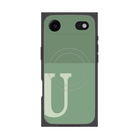 Premium Square Case with MagSafe［ Original - initial two tone - U green ］