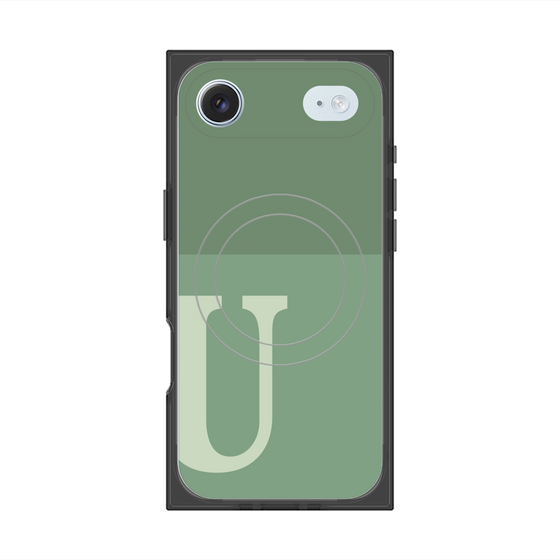 Premium Square Case with MagSafe［ Original - initial two tone - U green ］