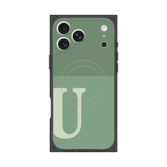 Premium Square Case with MagSafe［ Original - initial two tone - U green ］