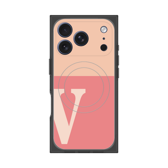 Premium Square Case with MagSafe［ Original - initial two tone - V pink ］