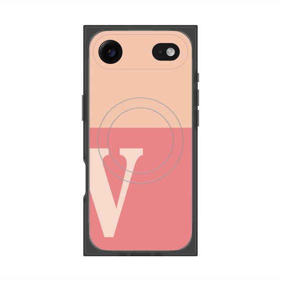 Premium Square Case with MagSafe［ Original - initial two tone - V pink ］