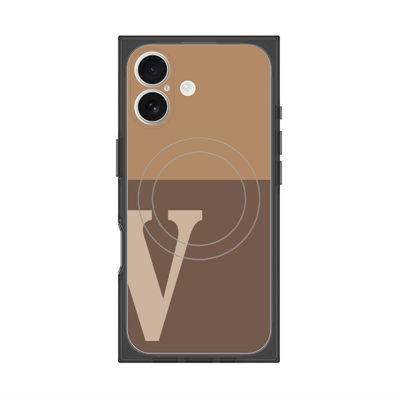 Premium Square Case with MagSafe［ Original - initial two tone - V brown ］