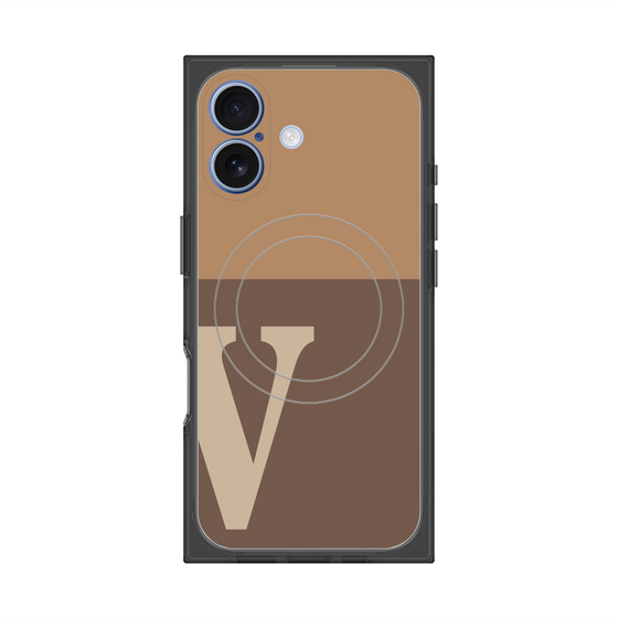 Premium Square Case with MagSafe［ Original - initial two tone - V brown ］
