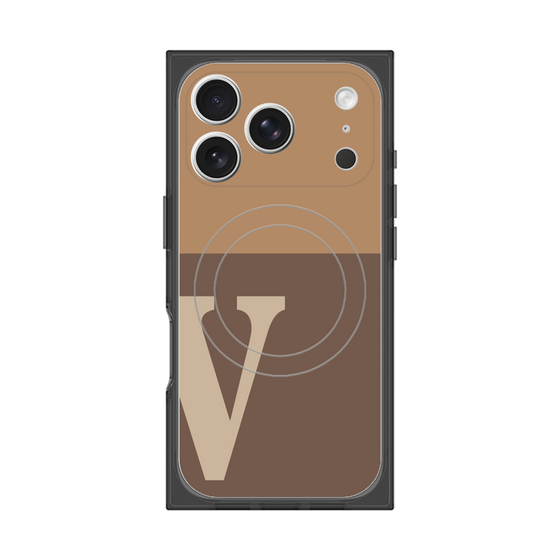 Premium Square Case with MagSafe［ Original - initial two tone - V brown ］