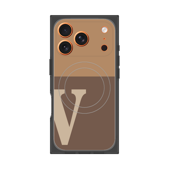 Premium Square Case with MagSafe［ Original - initial two tone - V brown ］