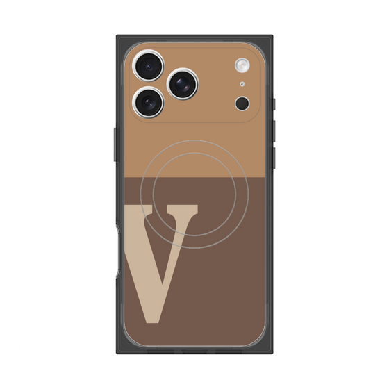 Premium Square Case with MagSafe［ Original - initial two tone - V brown ］