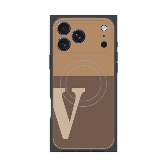 Premium Square Case with MagSafe［ Original - initial two tone - V brown ］