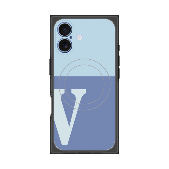Premium Square Case with MagSafe［ Original - initial two tone - V blue ］