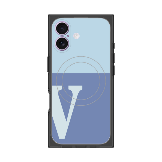 Premium Square Case with MagSafe［ Original - initial two tone - V blue ］