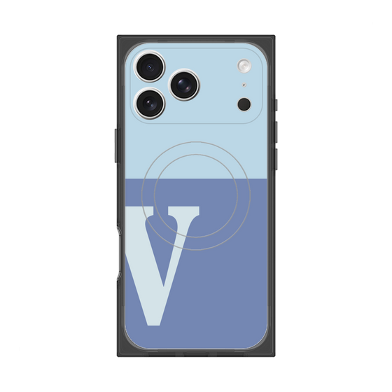 Premium Square Case with MagSafe［ Original - initial two tone - V blue ］