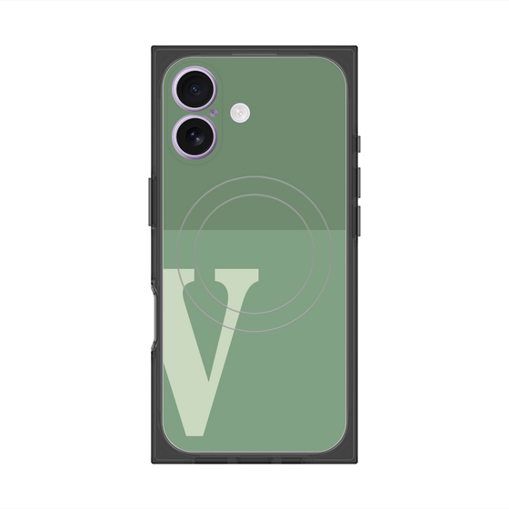 Premium Square Case with MagSafe［ Original - initial two tone - V green ］
