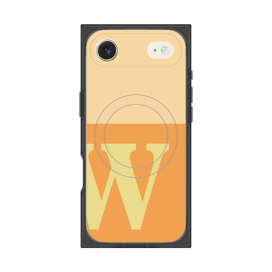 Premium Square Case with MagSafe［ Original - initial two tone - W orange ］