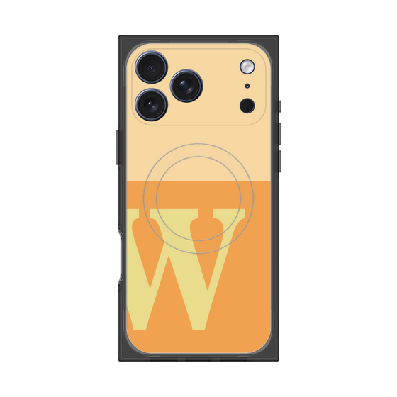 Premium Square Case with MagSafe［ Original - initial two tone - W orange ］