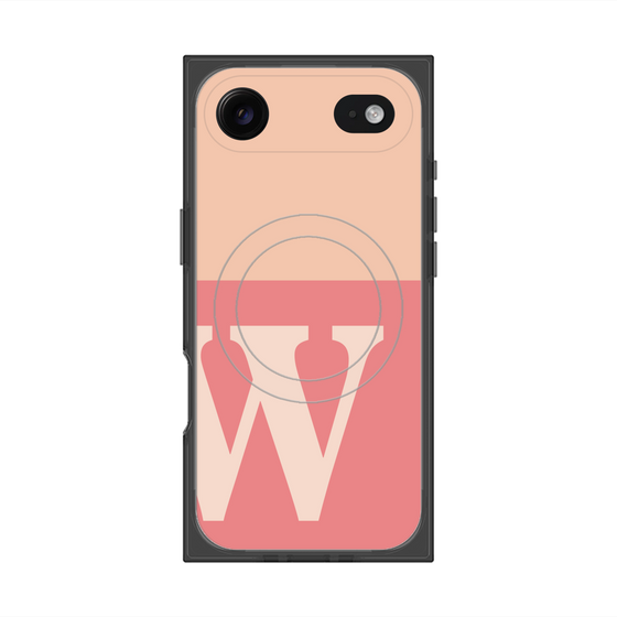 Premium Square Case with MagSafe［ Original - initial two tone - W pink ］