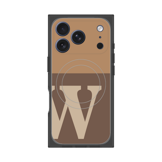 Premium Square Case with MagSafe［ Original - initial two tone - W brown ］