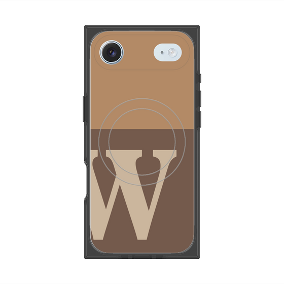 Premium Square Case with MagSafe［ Original - initial two tone - W brown ］