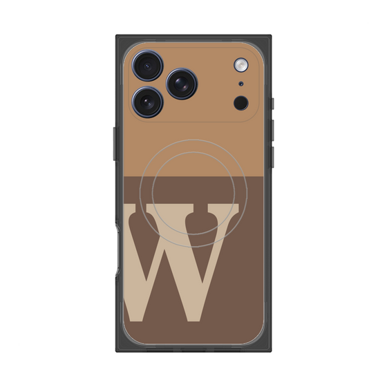 Premium Square Case with MagSafe［ Original - initial two tone - W brown ］