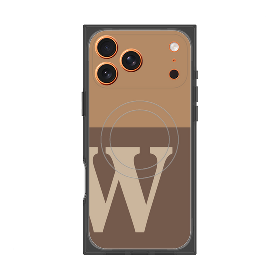 Premium Square Case with MagSafe［ Original - initial two tone - W brown ］