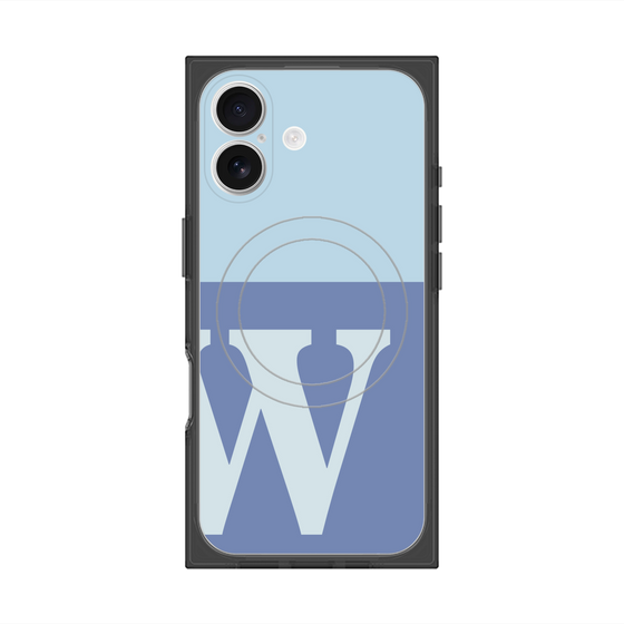 Premium Square Case with MagSafe［ Original - initial two tone - W blue ］