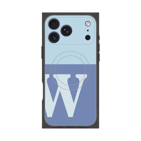 Premium Square Case with MagSafe［ Original - initial two tone - W blue ］