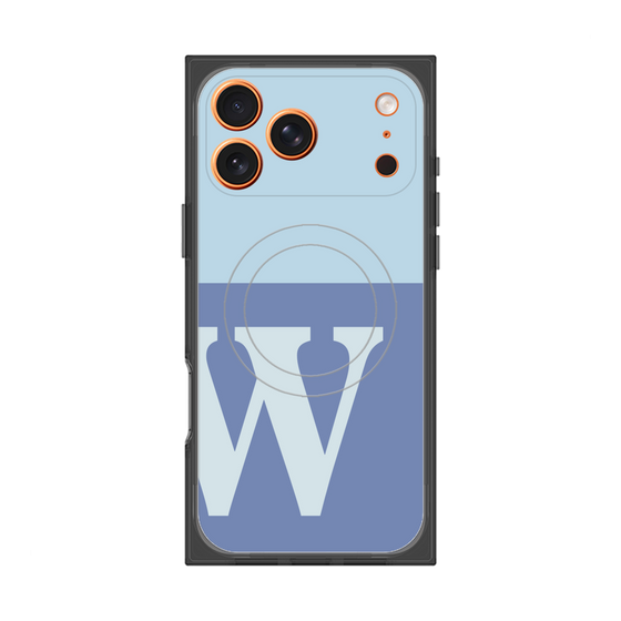 Premium Square Case with MagSafe［ Original - initial two tone - W blue ］